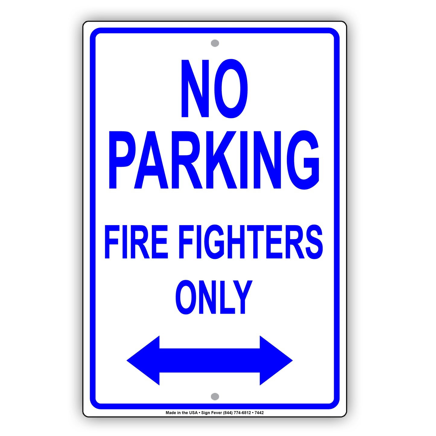 No Parking Firefighters Only Fire Department Rescue Squad Emergency Reserved Parking Aluminum Metal Sign Plate