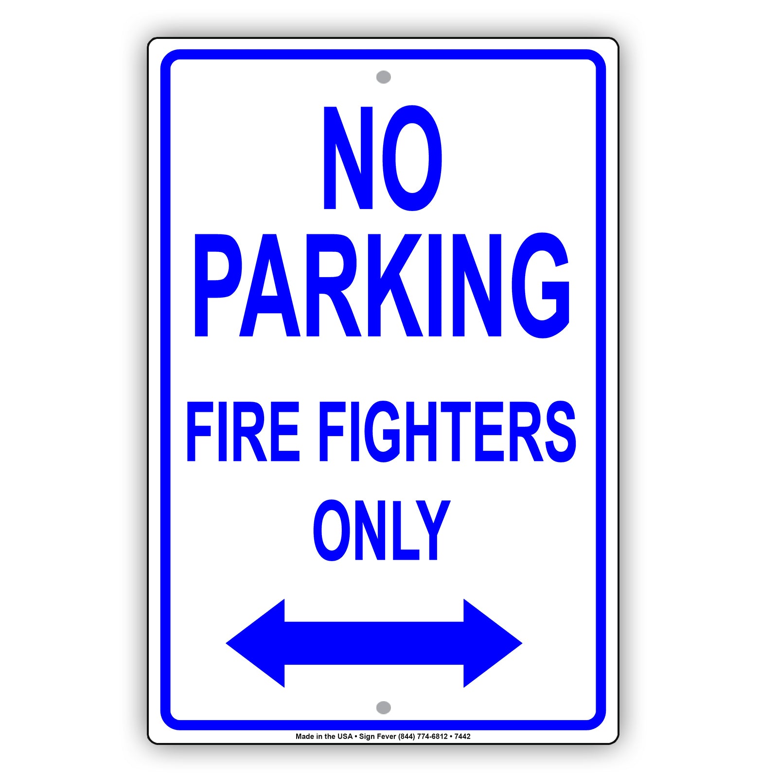 No Parking Firefighters Only Fire Department Rescue Squad Emergency Reserved Parking Aluminum Metal Sign Plate