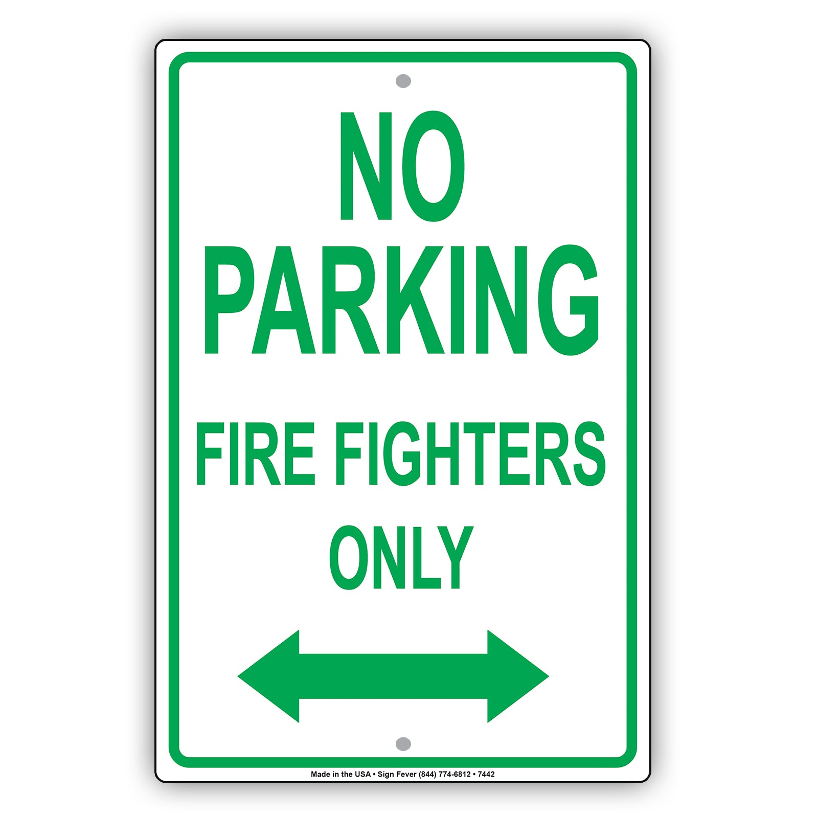 No Parking Firefighters Only Fire Department Rescue Squad Emergency Reserved Parking Aluminum Metal Sign Plate