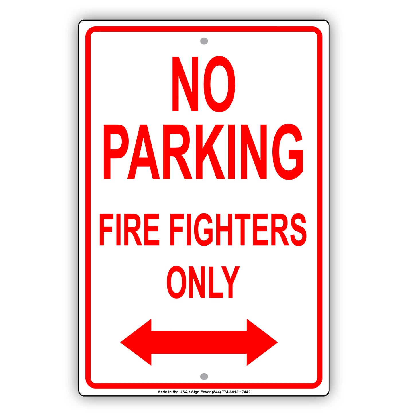 No Parking Firefighters Only Fire Department Rescue Squad Emergency Reserved Parking Aluminum Metal Sign Plate