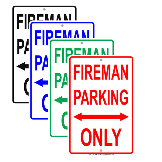 Fireman Parking Only All Others Will Be Towed Novelty Rescue Squad Emergency Reserved Parking Aluminum Metal Sign Plate