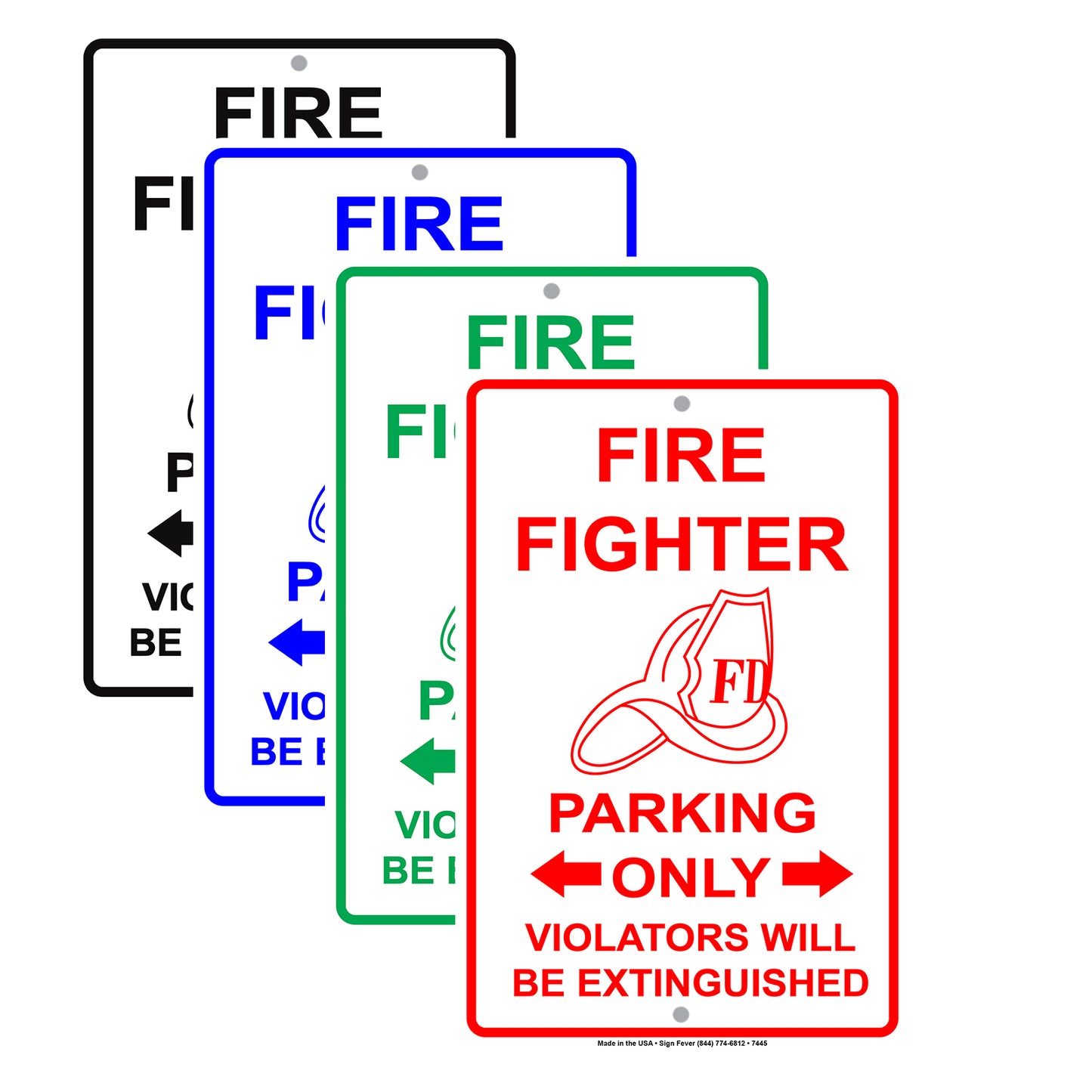 Firefighter Parking Only Violators Will Be Extinguished Emergency Reserved Parking Aluminum Metal Sign Plate