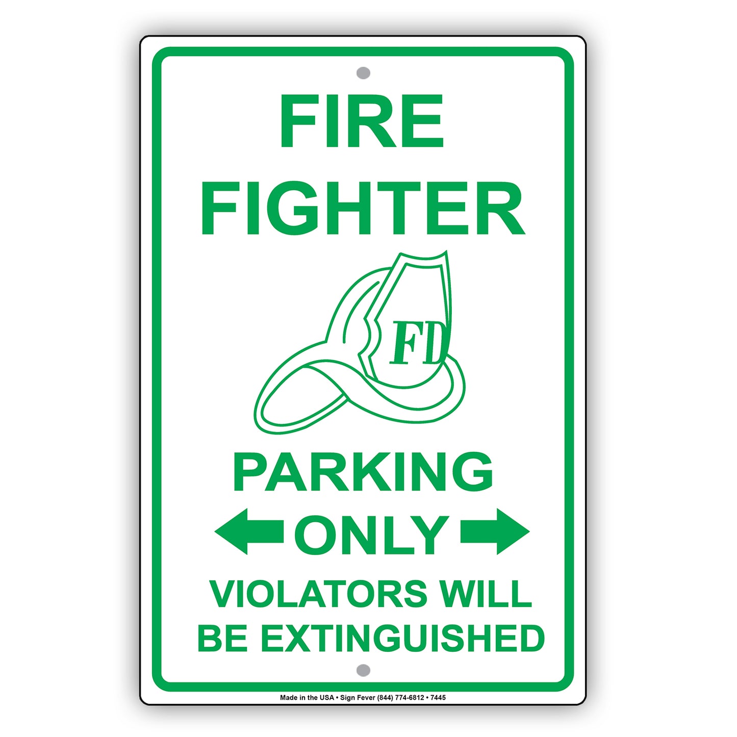 Firefighter Parking Only Violators Will Be Extinguished Emergency Reserved Parking Aluminum Metal Sign Plate