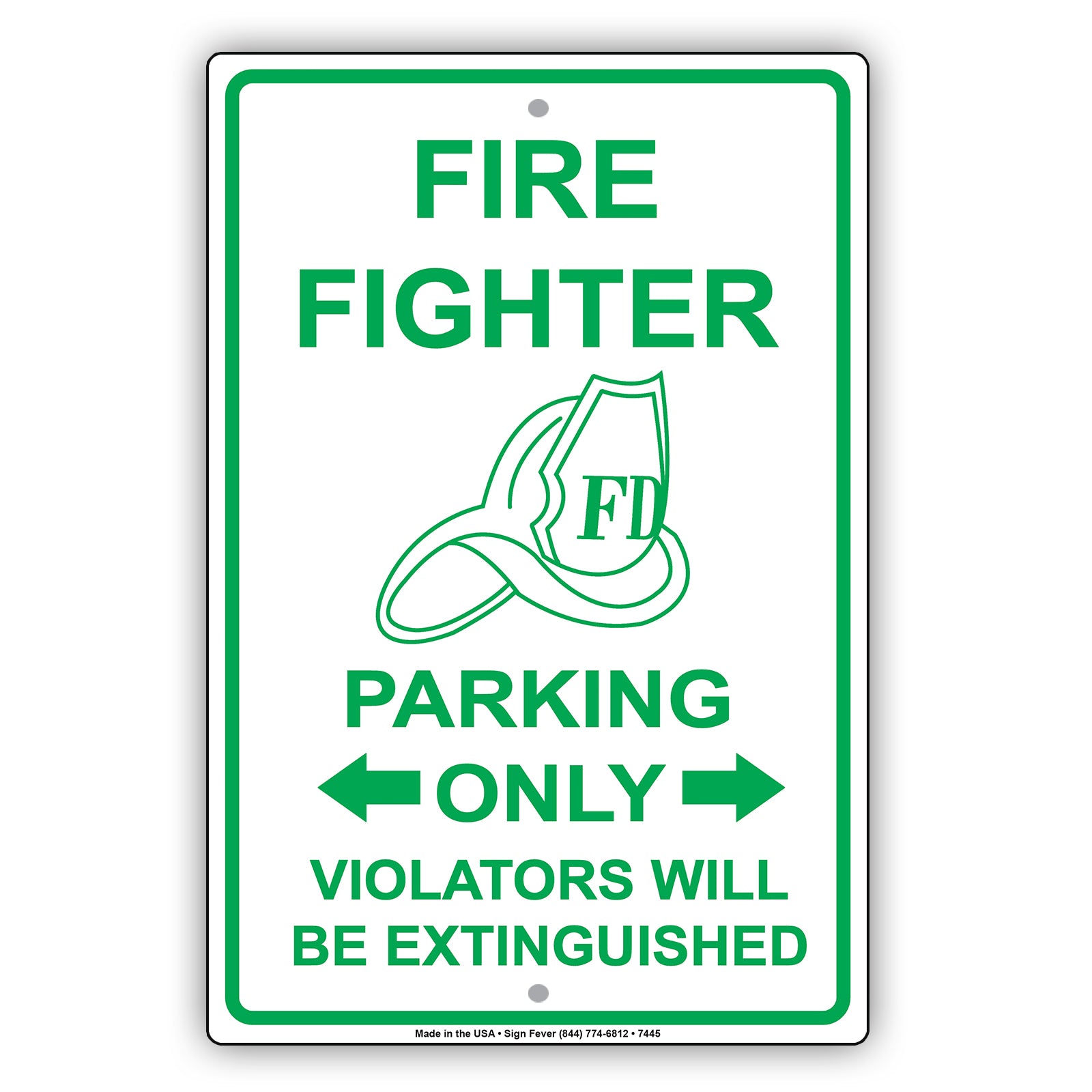 Firefighter Parking Only Violators Will Be Extinguished Emergency Reserved Parking Aluminum Metal Sign Plate