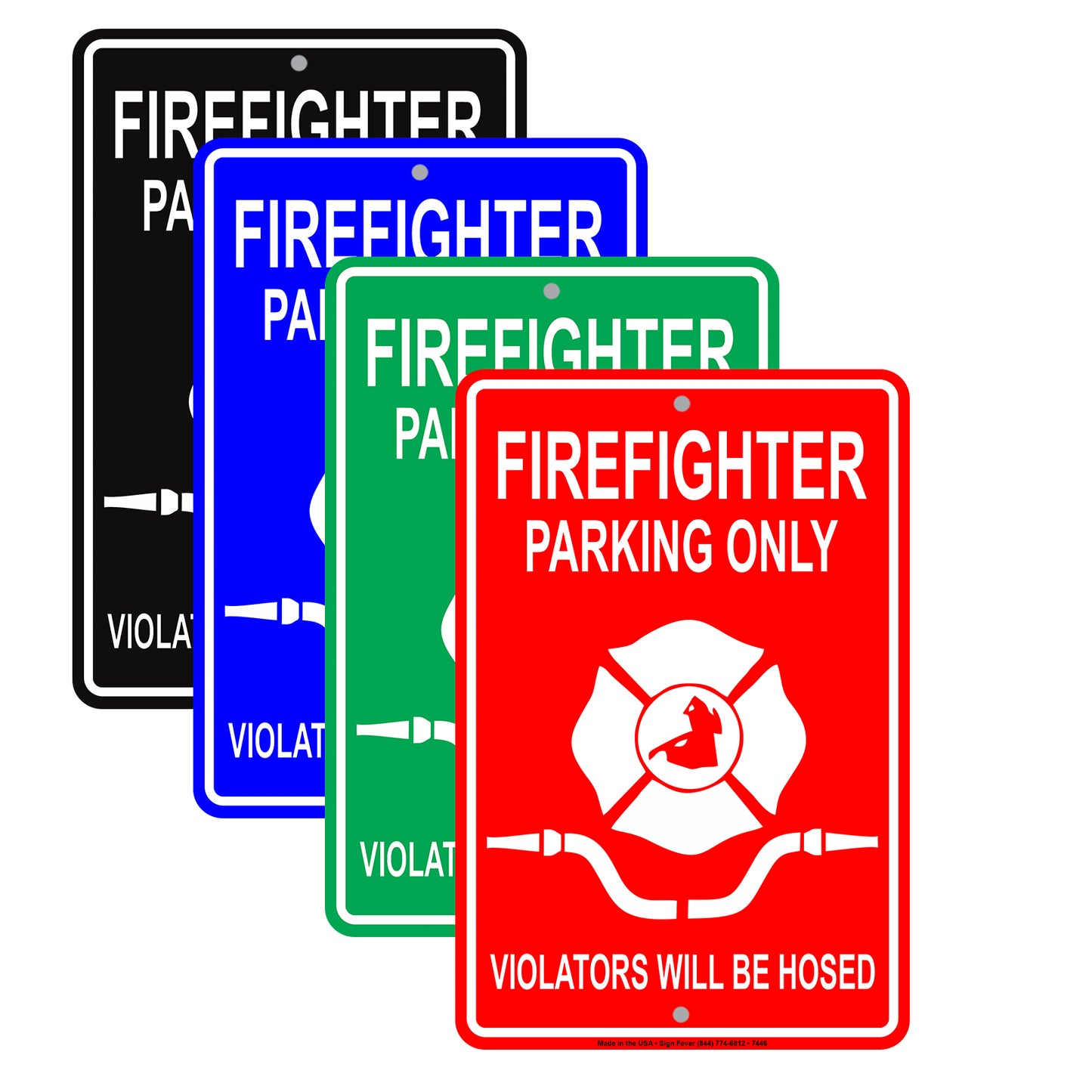 Firefighter Parking Only Violators Will Be Hosed Emergency Reserved Parking Aluminum Metal Sign Plate