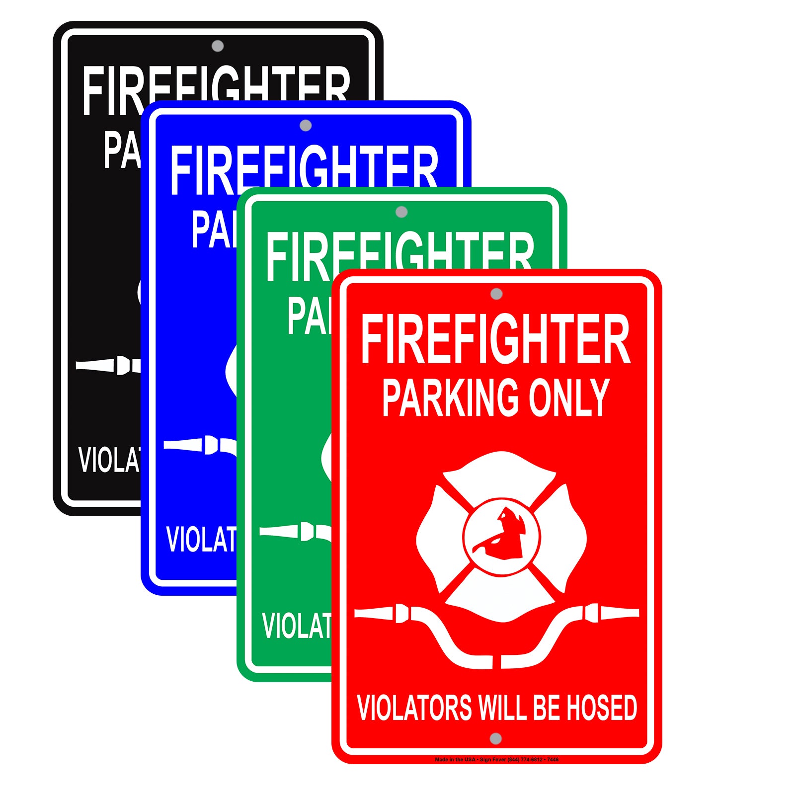 Firefighter Parking Only Violators Will Be Hosed Emergency Reserved Parking Aluminum Metal Sign Plate