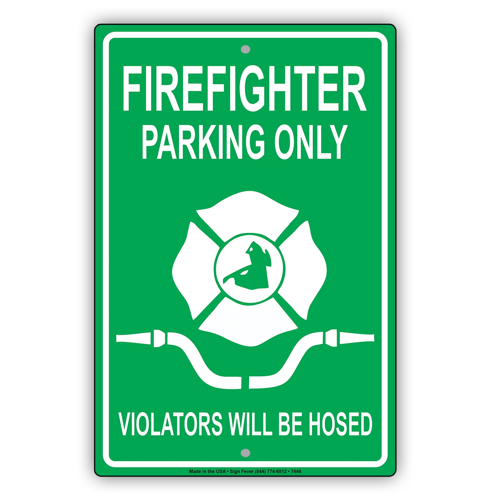 Firefighter Parking Only Violators Will Be Hosed Emergency Reserved Parking Aluminum Metal Sign Plate