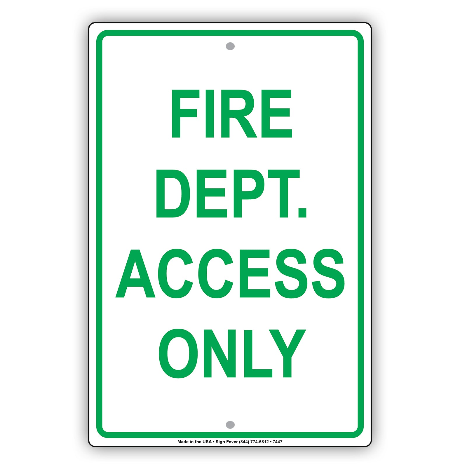 Fire Dept. Access Only Rescue Squad Emergency Reserved Parking Aluminum Metal Sign Plate