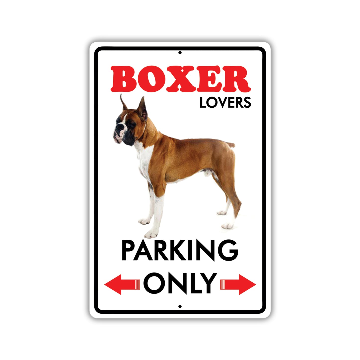 Beware! Guard Boxer On Duty Dog Sign