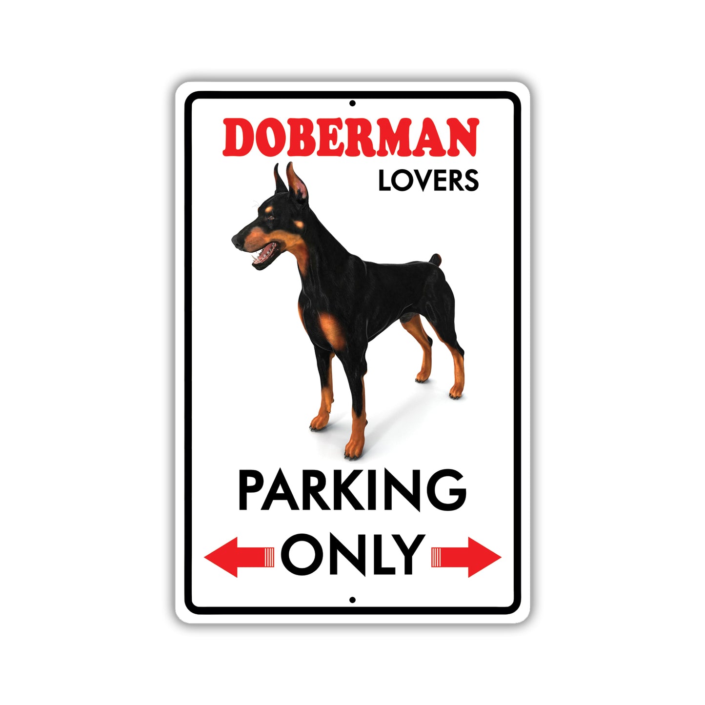 Beware! Guard Doberman On Duty Dog Sign