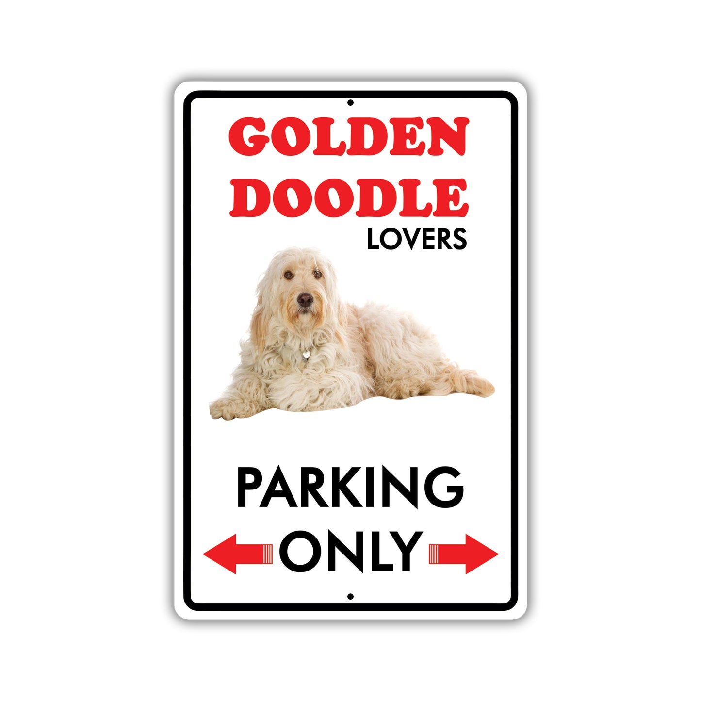 Beware! Guard Golden Doodle On Duty Dog Sign