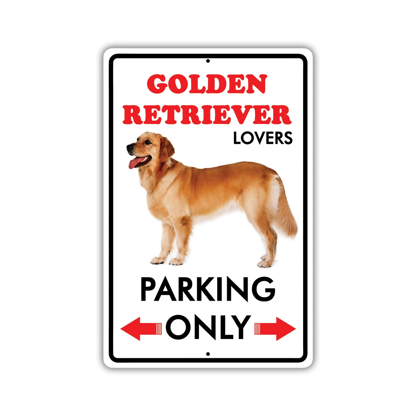Beware! Guard Golden Retriever On Duty Dog Sign