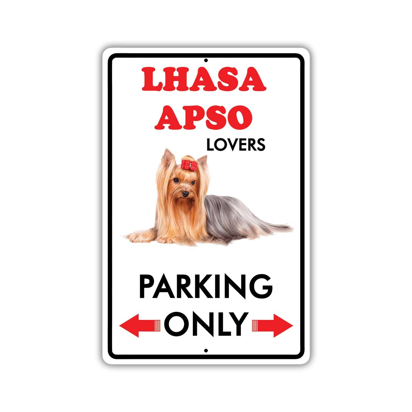 Beware! Guard Lhasa Apso Dog On Duty Dog Sign