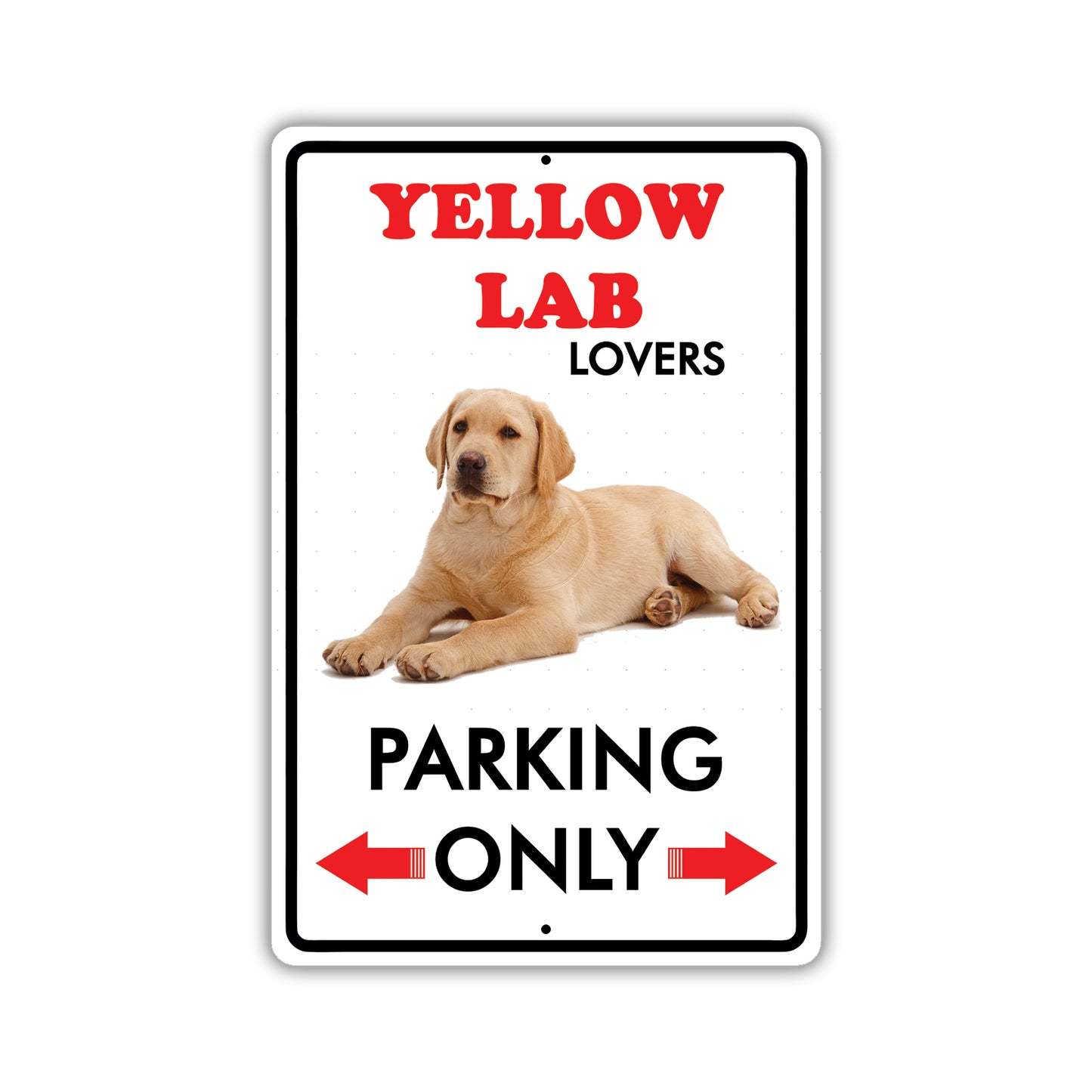 Beware! Guard Yellow Lab On Duty Dog Sign