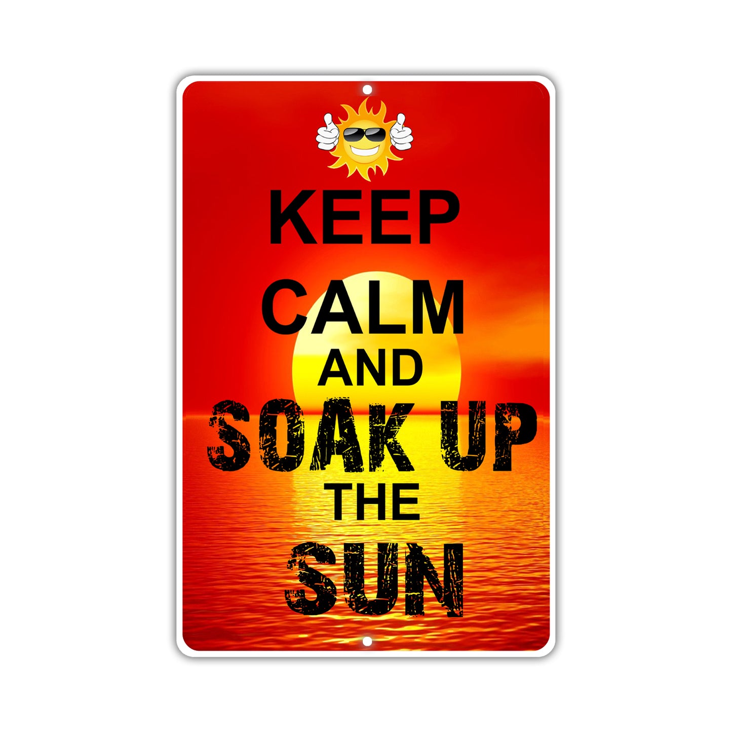 Keep Calm And Soak Up The Sun With Humor Jokes Funny Gags Novelty Caution Alert Warning Aluminum
