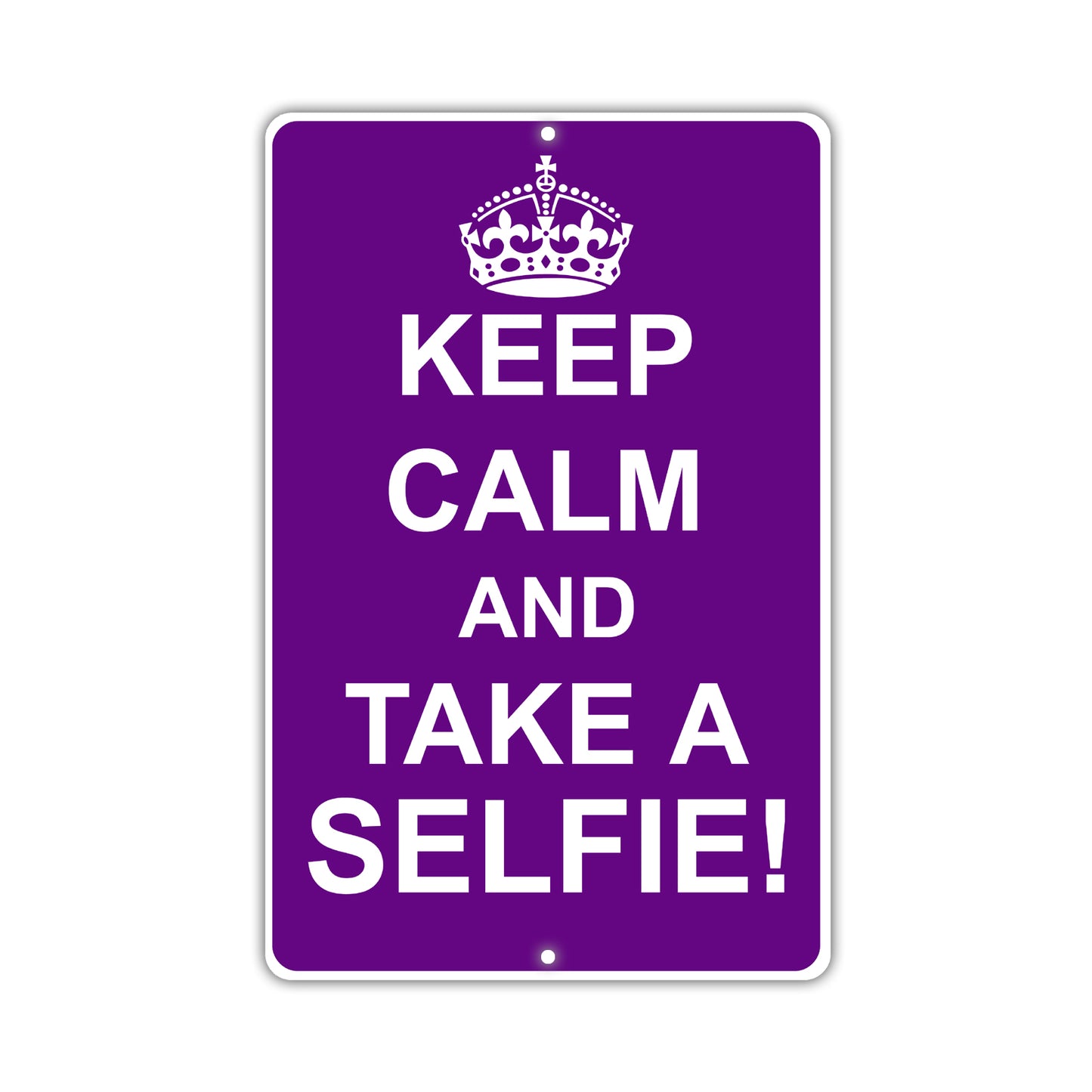 Keep Calm And Take A Selfie! With Humor Jokes Funny Gags Novelty Caution Alert Warning Aluminum