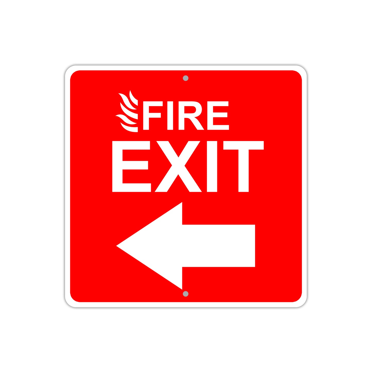 Fire Exit With Left Arrow Aluminum Metal Sign Plate