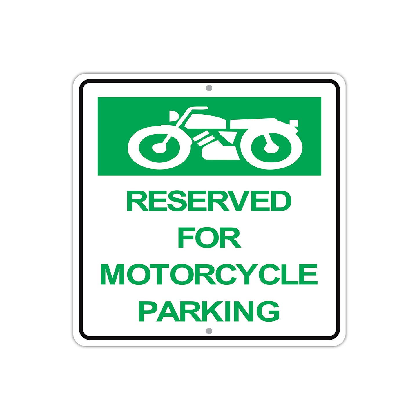 Reserved For Motorcycle Parking with Symbol Aluminum Metal Sign Plate