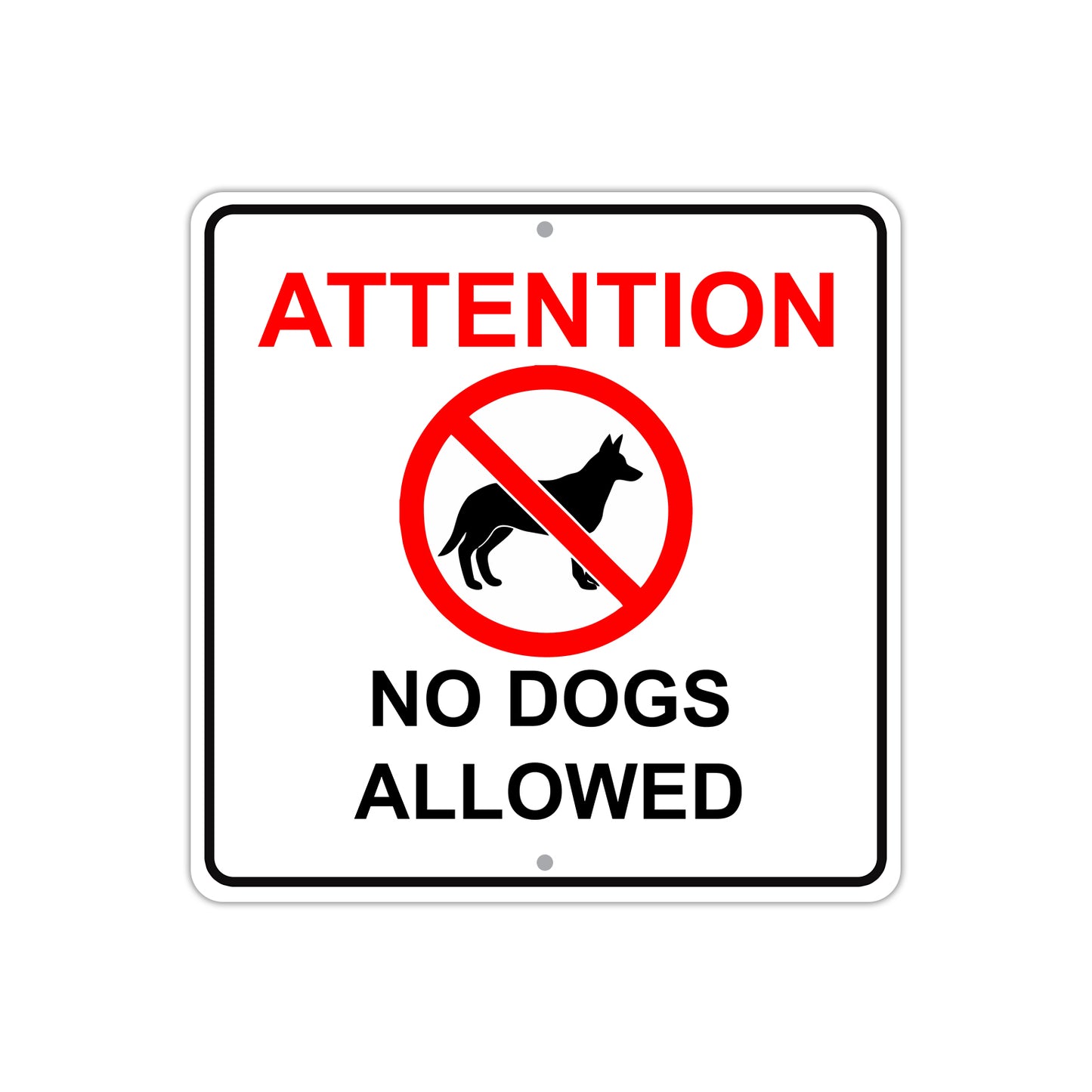 Attention No Dogs Allowed Private Property Aluminum Metal Sign Plate