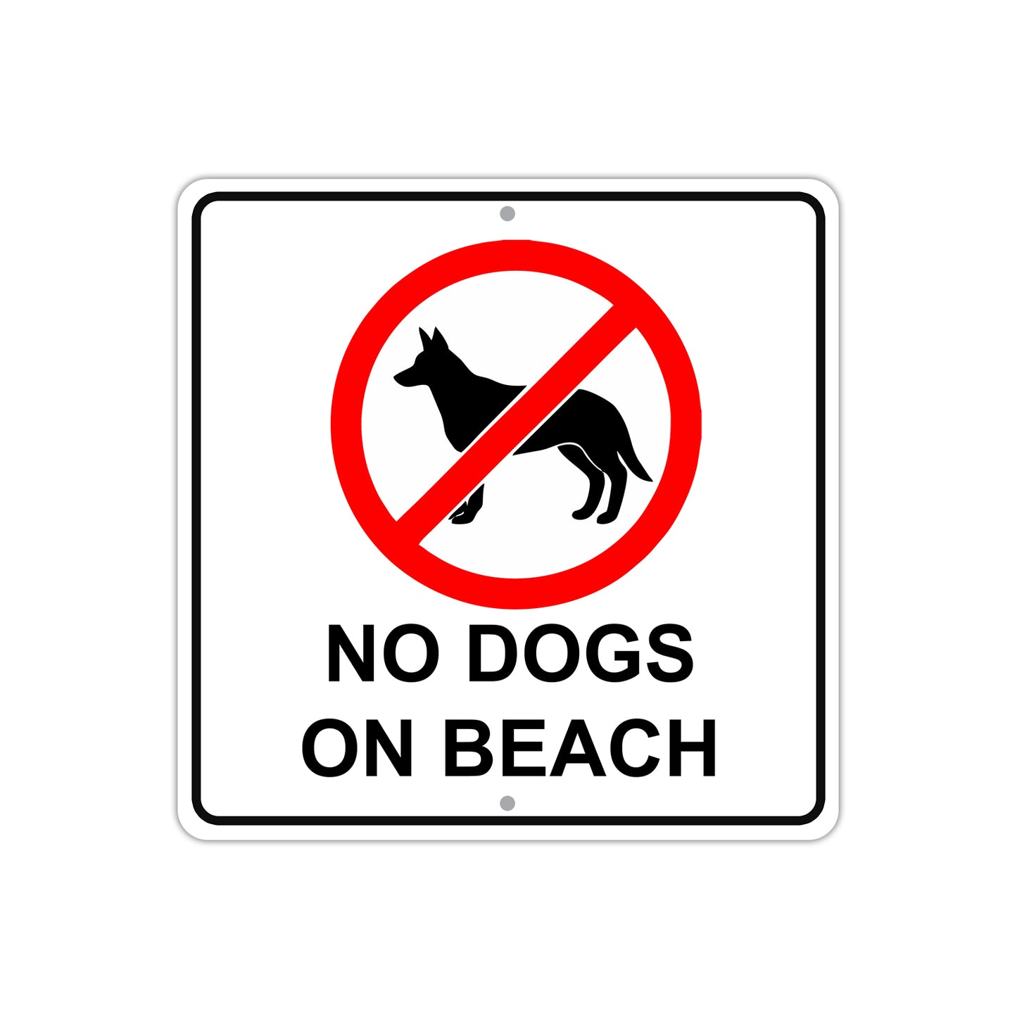 No Dogs on Beach Allowed Aluminum Metal Sign Plate