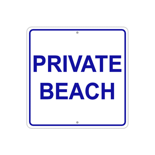 Private Beach No Trespassing Beyond This Point Aluminum Metal Sign Plate