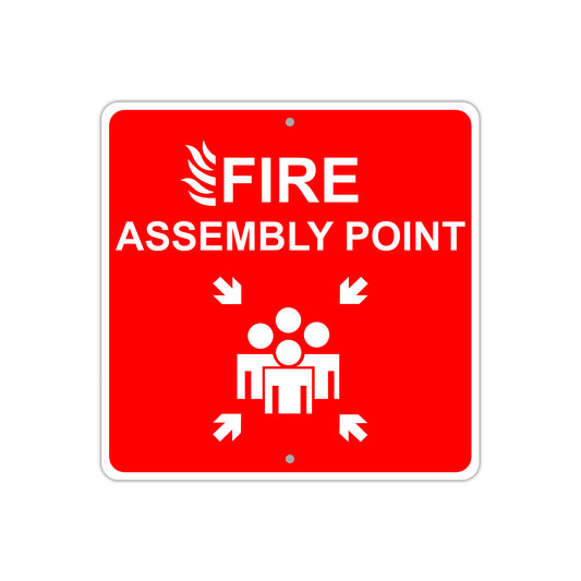 Fire Assembly Point Safety Osha Aluminum Metal Sign Plate