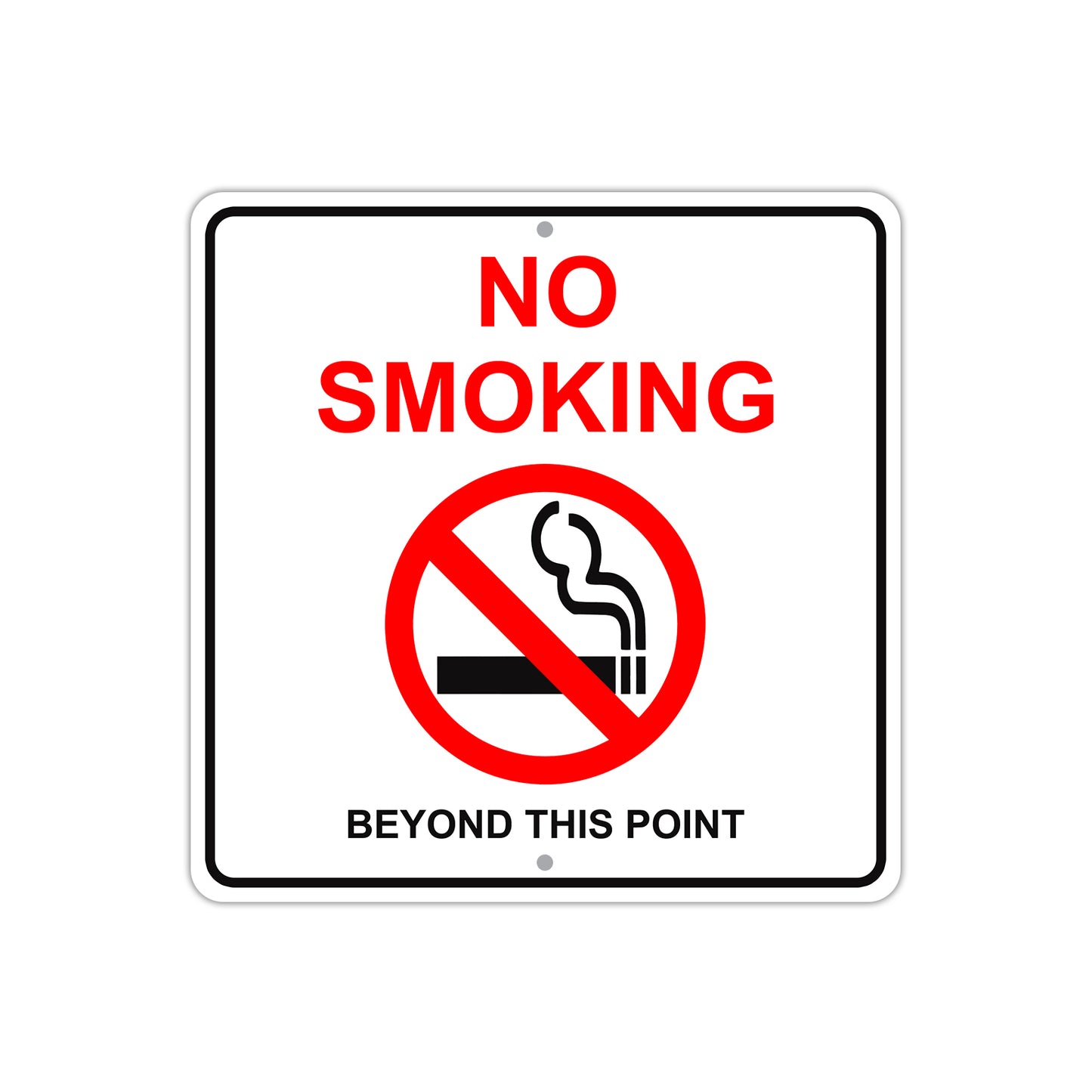 No Smoking Beyond This Point With Cigarette Aluminum Metal Sign Plate