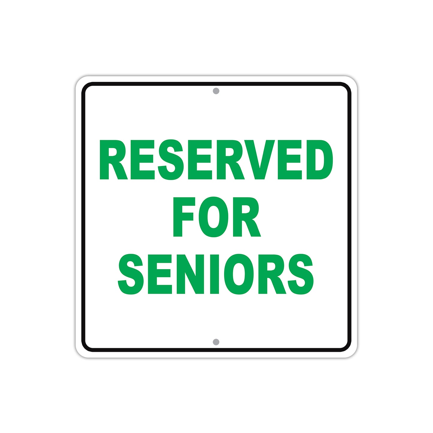 Reserved For Seniors Parking Aluminum Metal Sign Plate