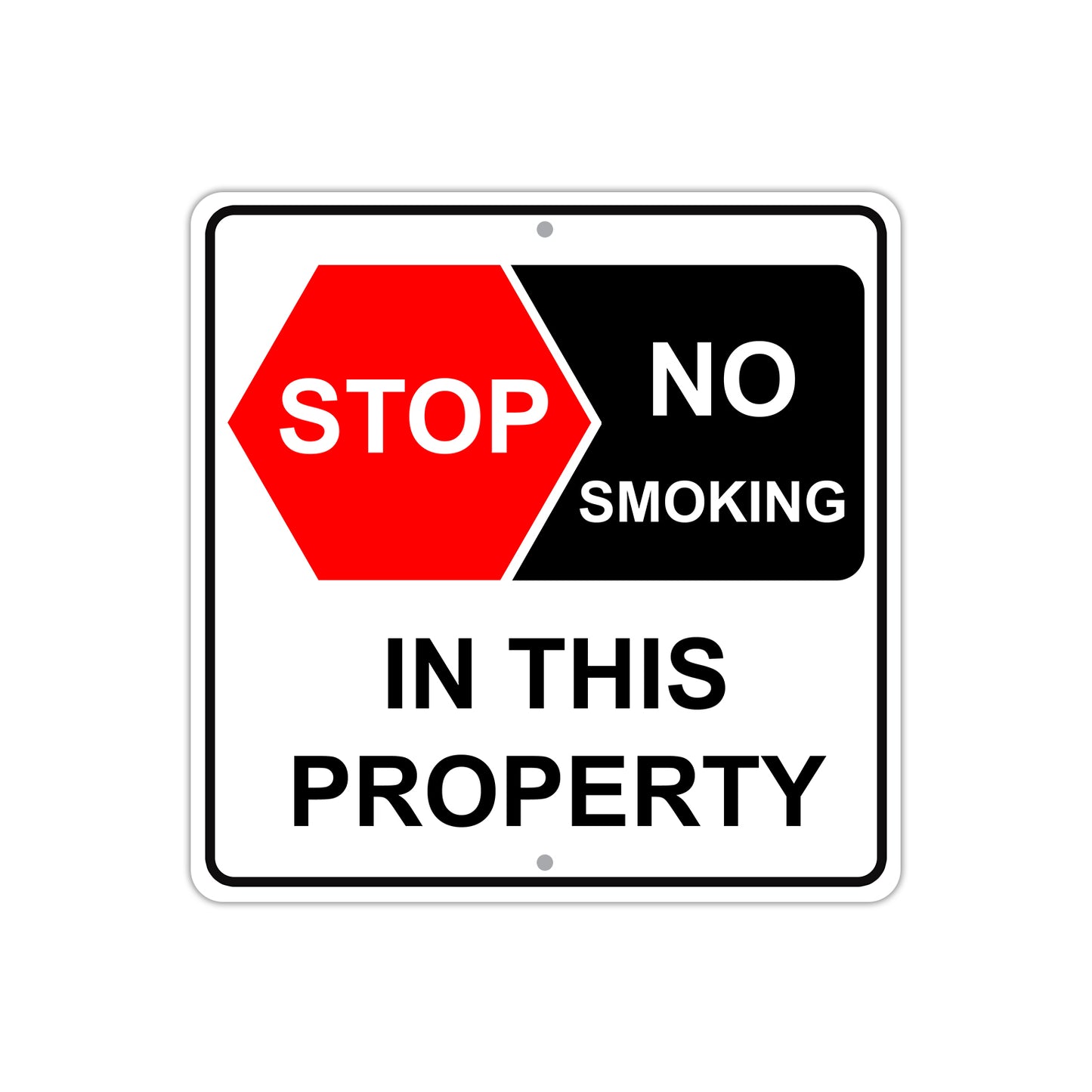 Stop No Smoking In This Property Aluminum Metal Sign Plate
