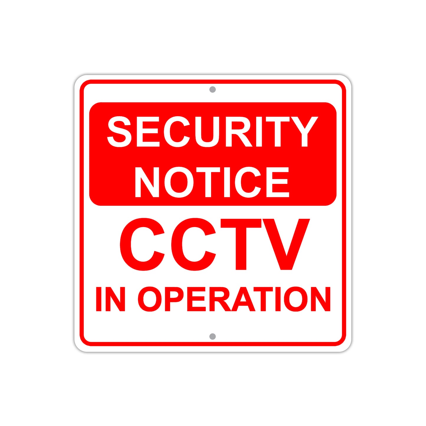 Security Notice CCTV in Operation Aluminum Metal Sign Plate