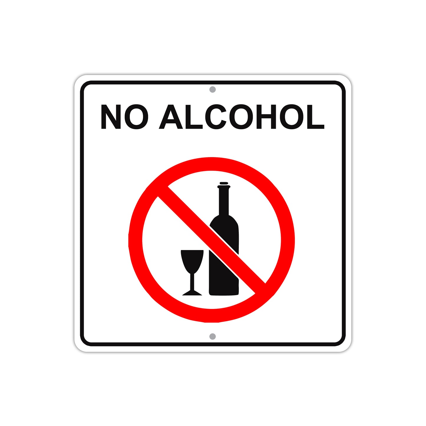 No Alcohol Allowed with Symbol Aluminum Metal Sign Plate