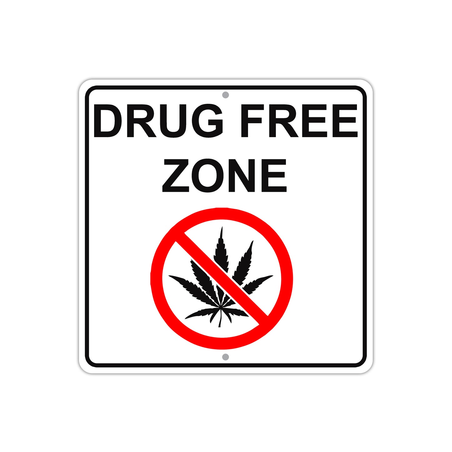 Drug Free Zone with Symbol Aluminum Metal Sign Plate