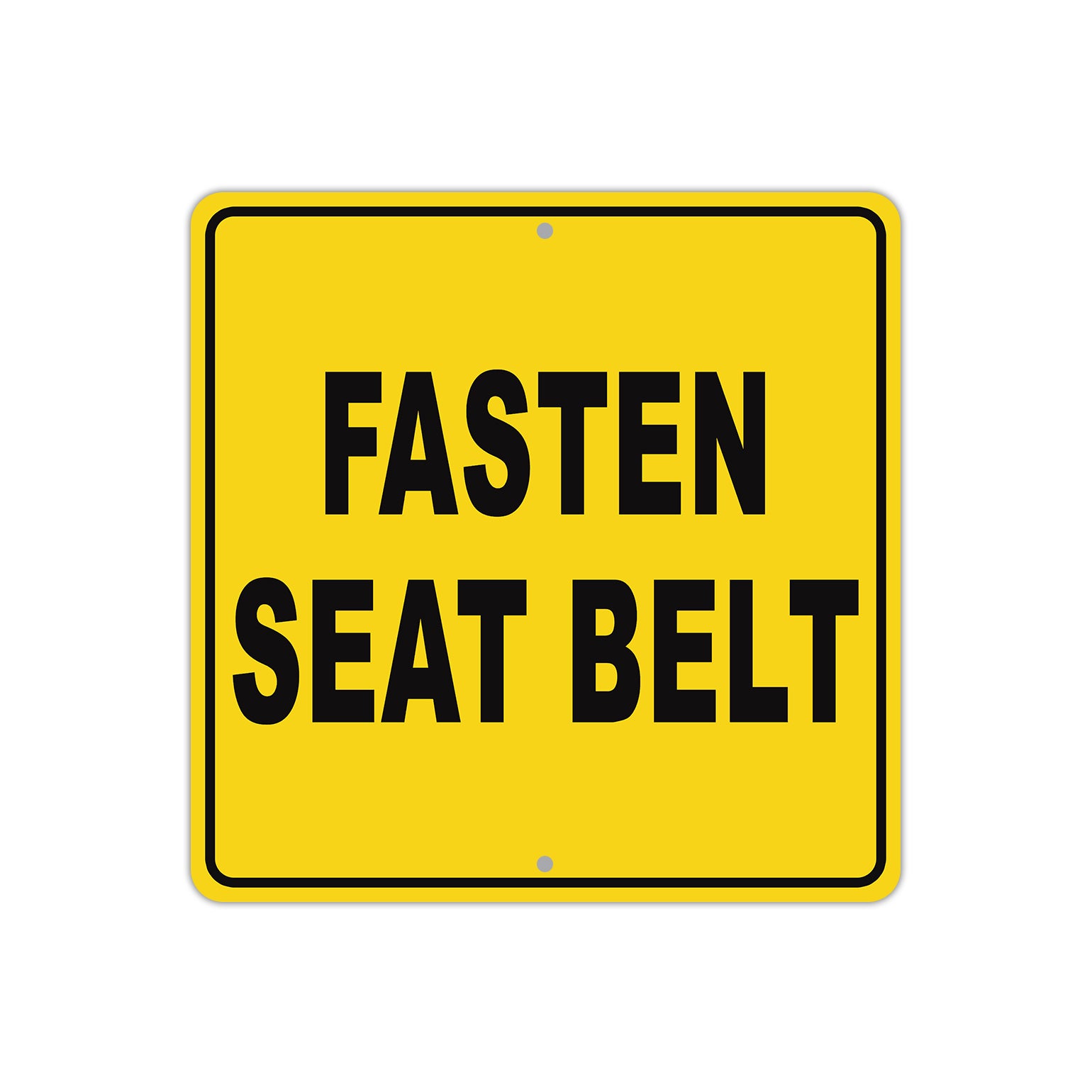 Fasten Seat Belt Safety Warning Aluminum Metal Sign Plate