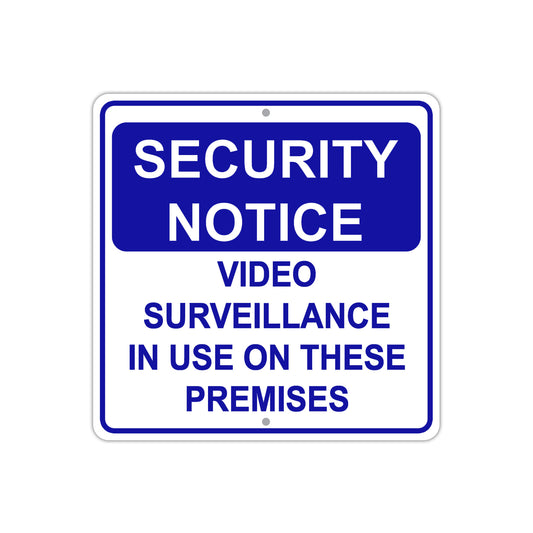 Security Notice Video Surveillance In Use On These Premises Aluminum Metal Sign Plate