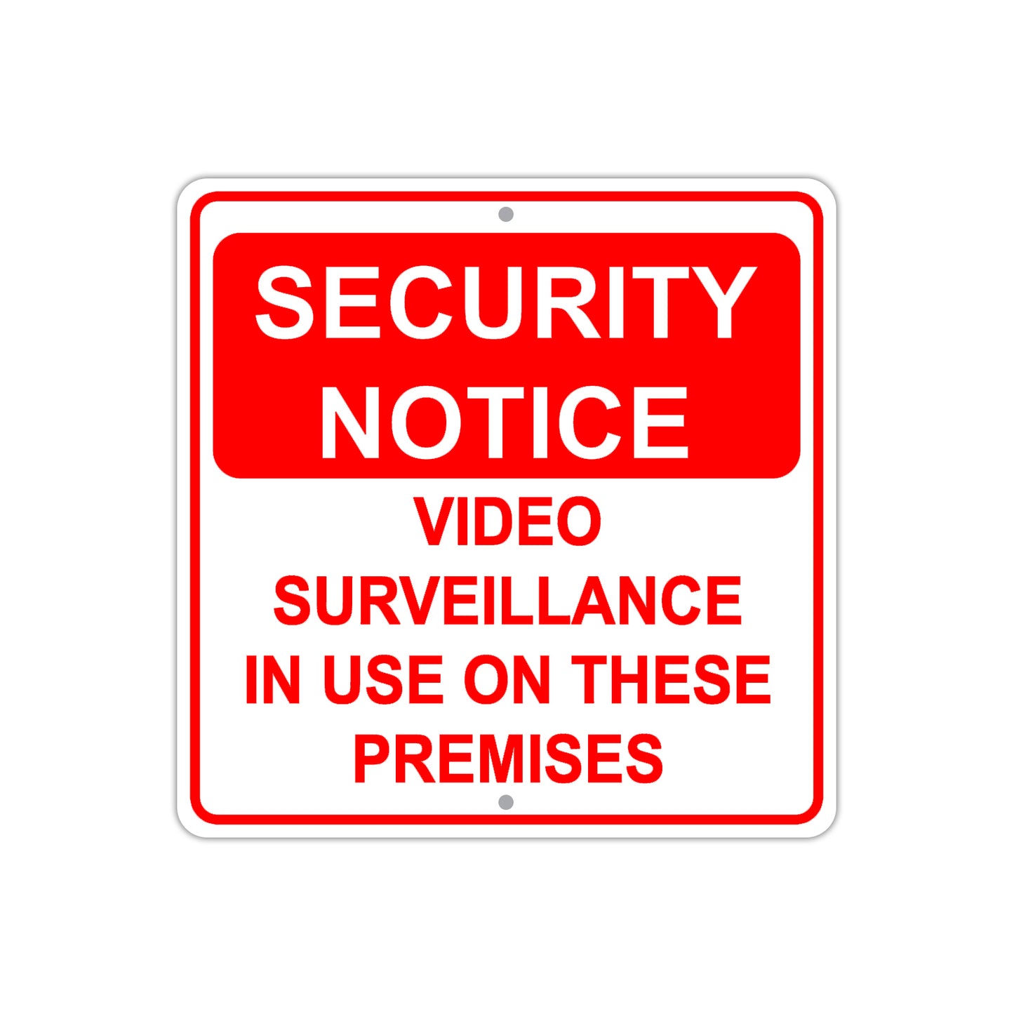 Security Notice Video Surveillance In Use On These Premises Aluminum Metal Sign Plate