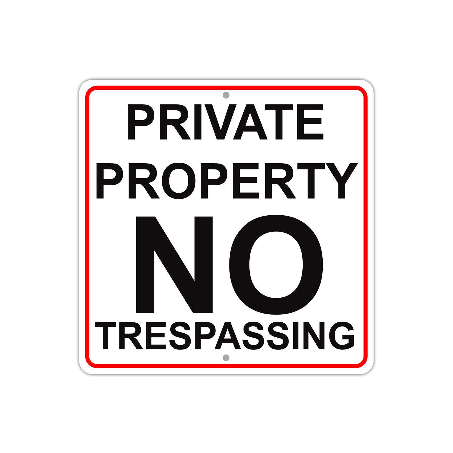 Private Property No Trespassing Caution | Metal Square Sign – Sign Fever