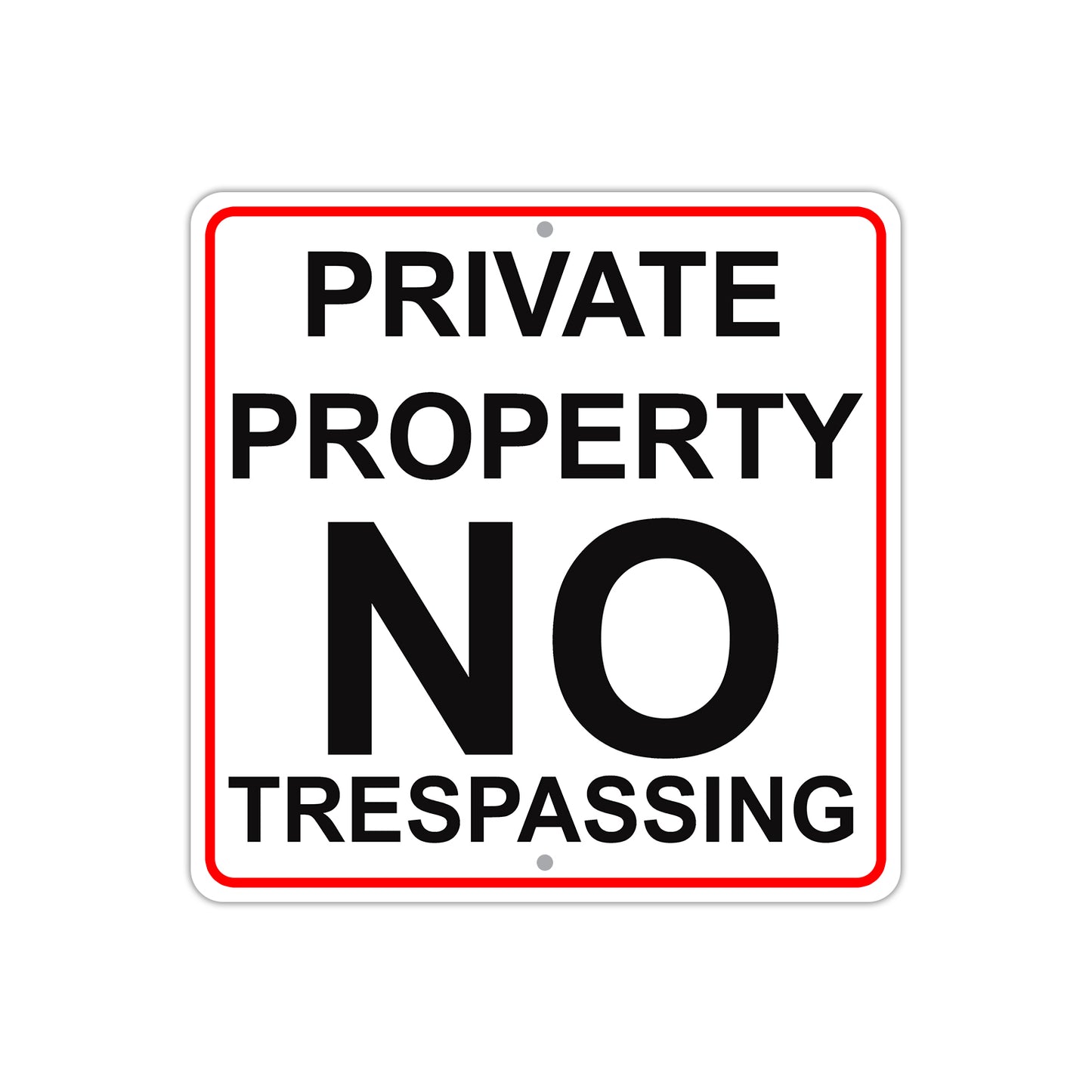 Private Property No Trespassing Caution Aluminum Metal Sign Plate
