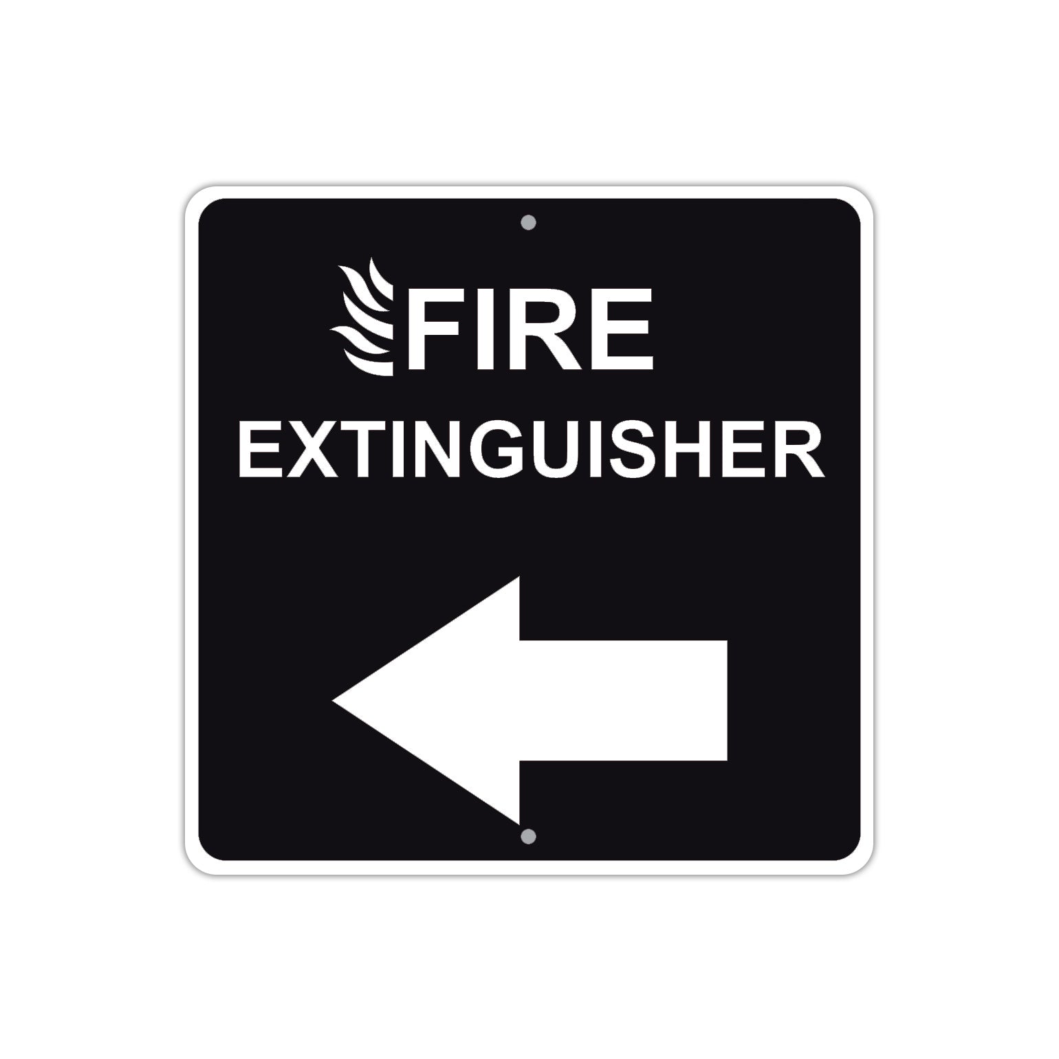 Fire Entinguisher with Left Arrow Caution Aluminum Metal Sign Plate