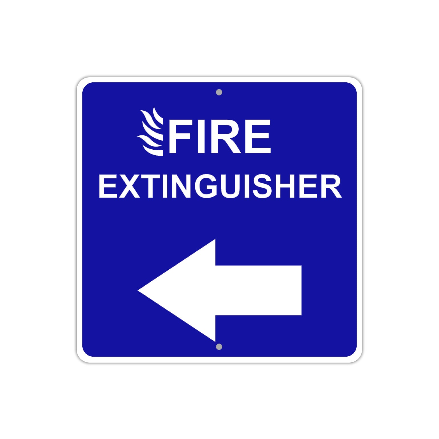 Fire Entinguisher with Left Arrow Caution Aluminum Metal Sign Plate