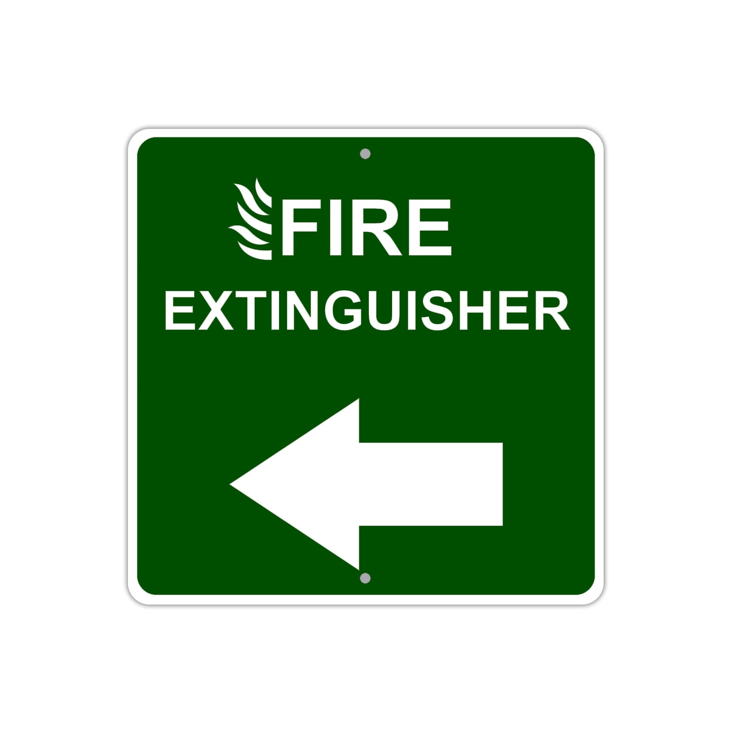 Fire Entinguisher with Left Arrow Caution Aluminum Metal Sign Plate