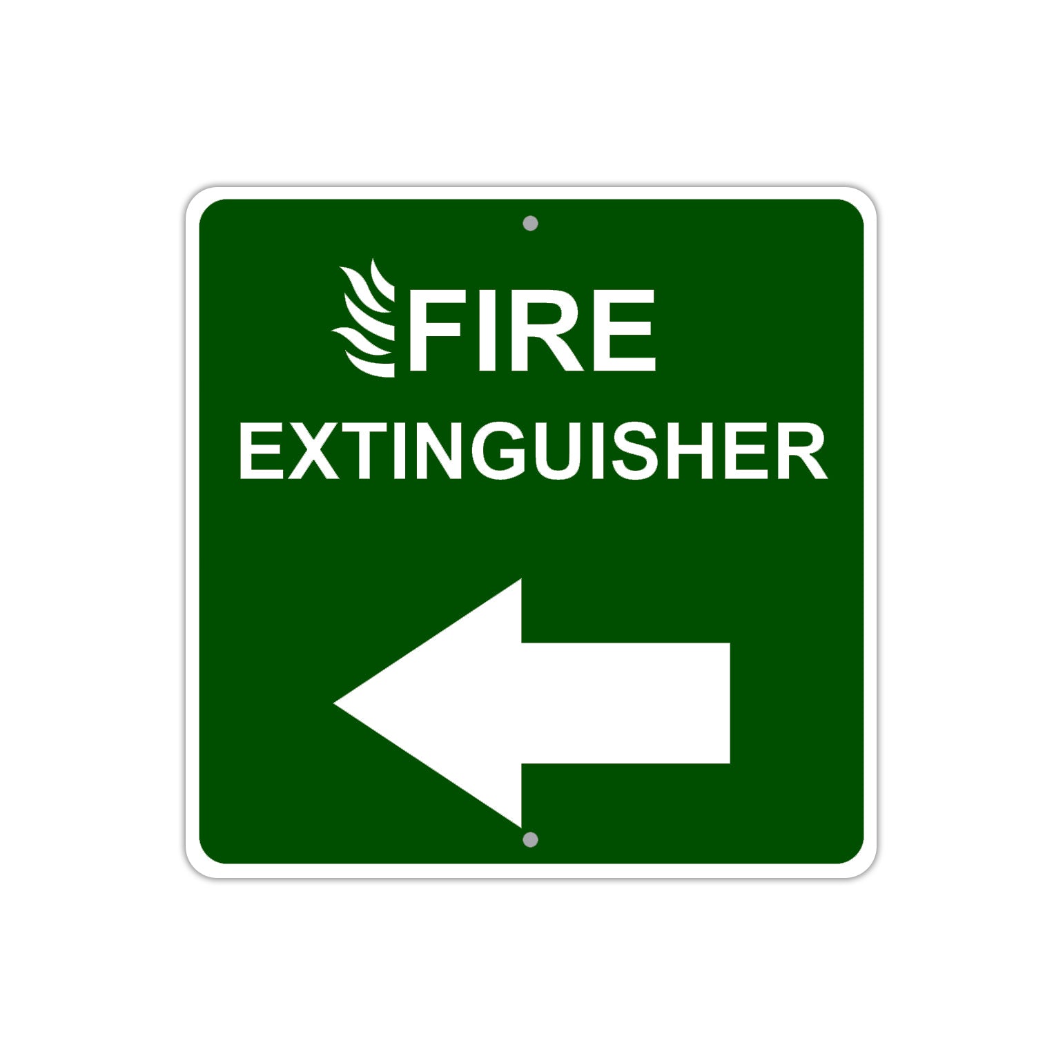 Fire Entinguisher with Left Arrow Caution Aluminum Metal Sign Plate