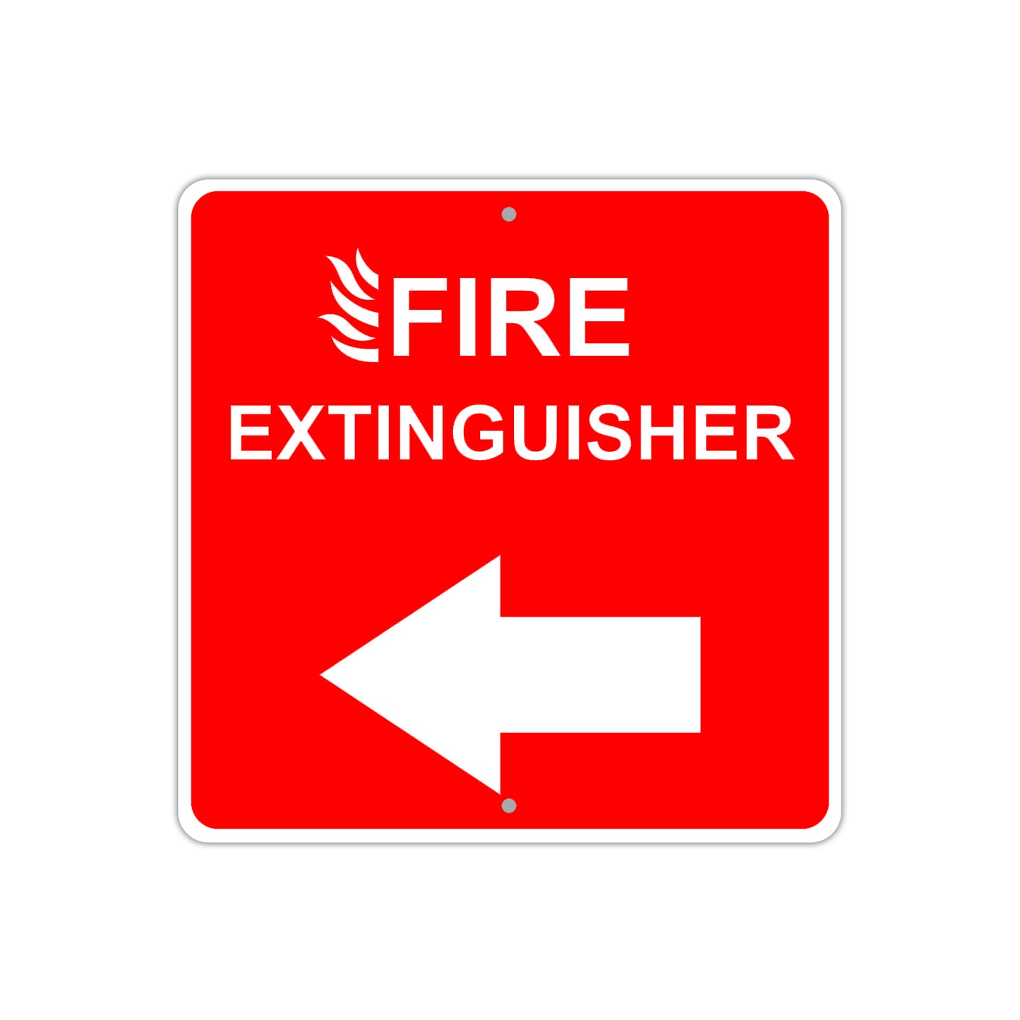 Fire Entinguisher with Left Arrow Caution Aluminum Metal Sign Plate