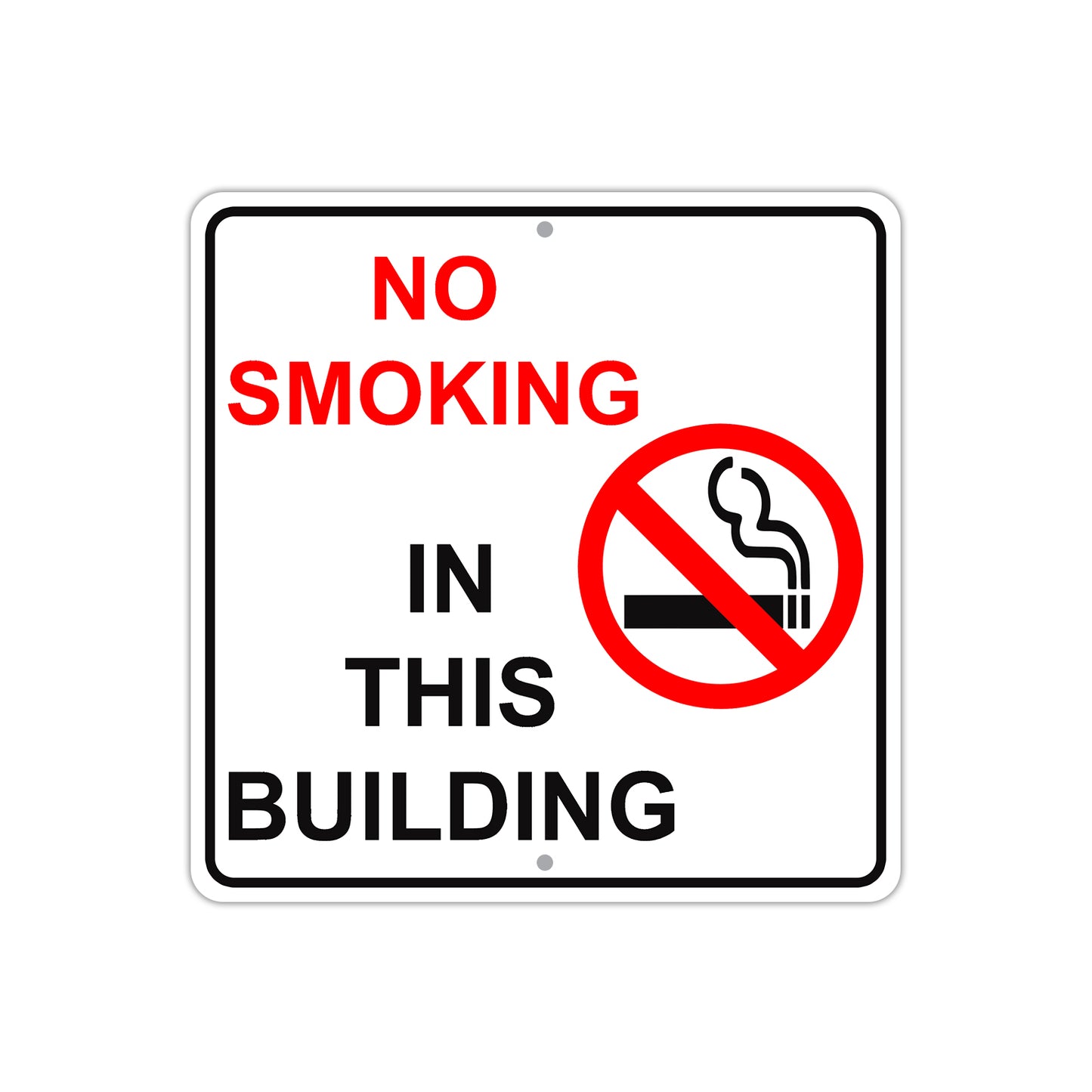 No Smoking In This Building Aluminum Metal Sign Plate