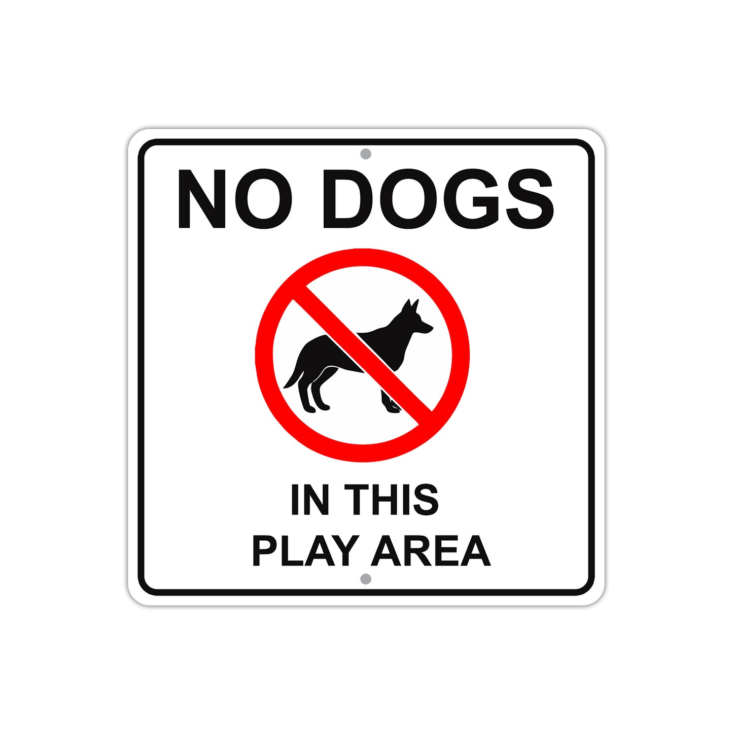 No Dogs Allowed in this Play Area Warning Aluminum Metal Sign Plate