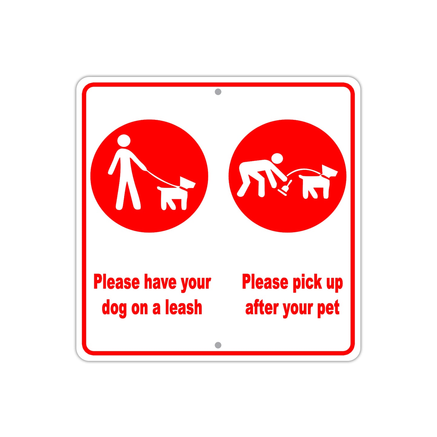 Please Have Your Dog on a Leash Please Pick Pick Up After Your Pet Aluminum Metal Sign Plate