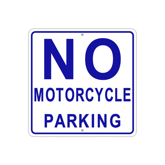 No Motorcycle Parking Caution Aluminum Metal Sign Plate
