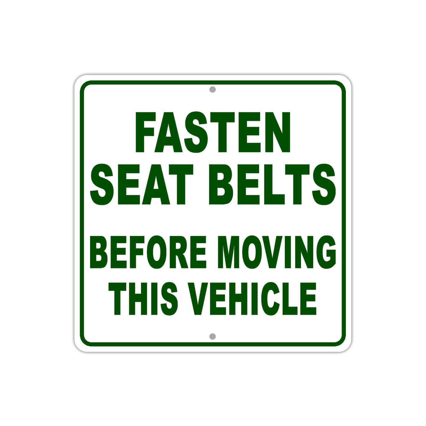 Fasten Seat Belts Before Moving This Vehilce Aluminum Metal Sign Plate