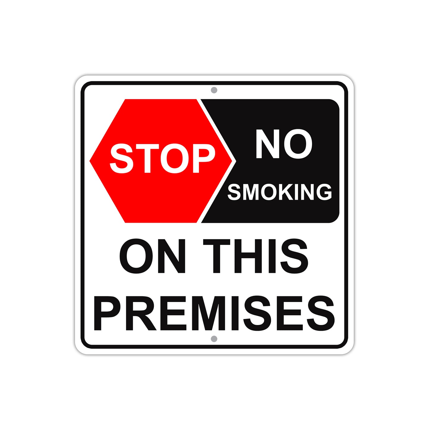 Stop No Smoking on This Premises Caution Aluminum Metal Sign Plate