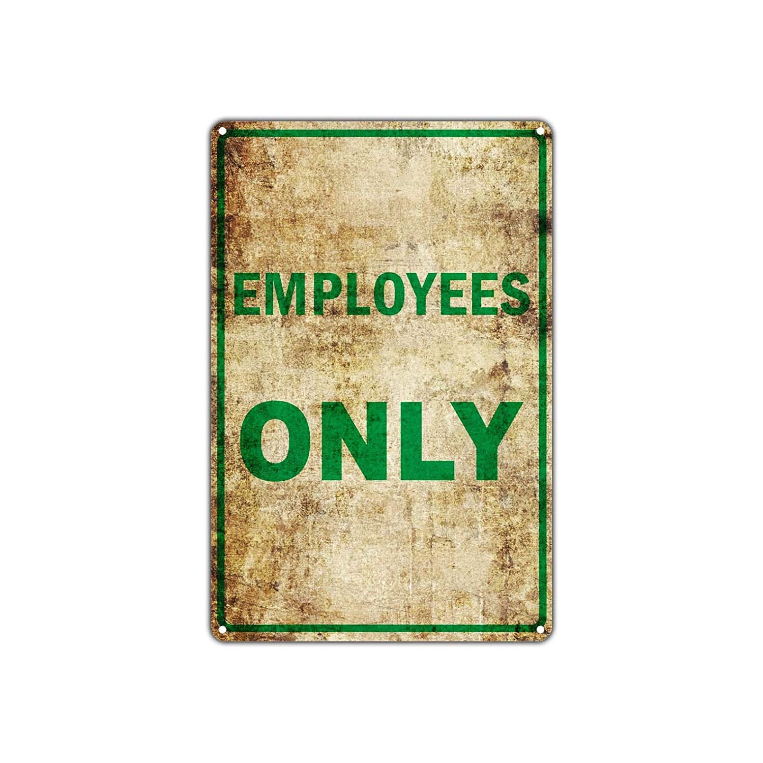 Employees Only Authorized Personnal No Entry Vintage Retro Wall Decor Art Shop Garage Aluminum