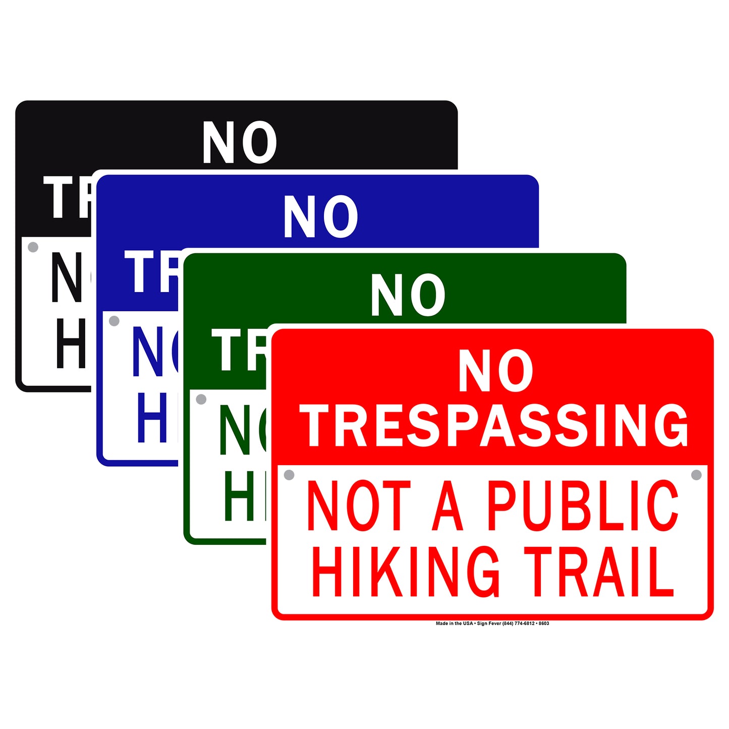 No Trespassing Not A Public Hiking Trail Alert Aluminum Metal Sign Plate